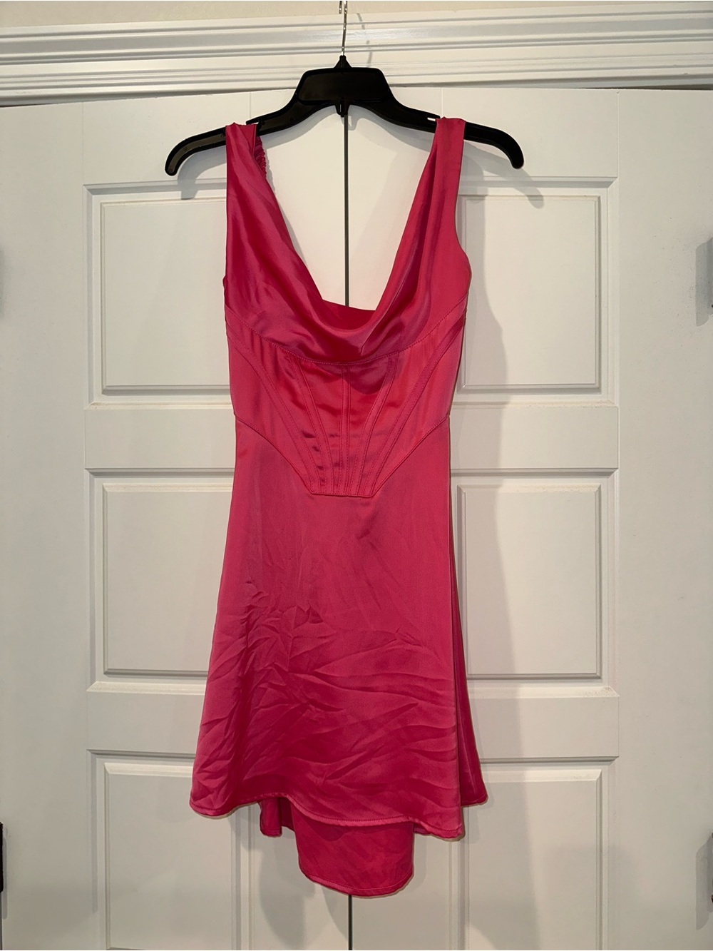 Urban Outfitters Hot Pink Satin Bow Dress